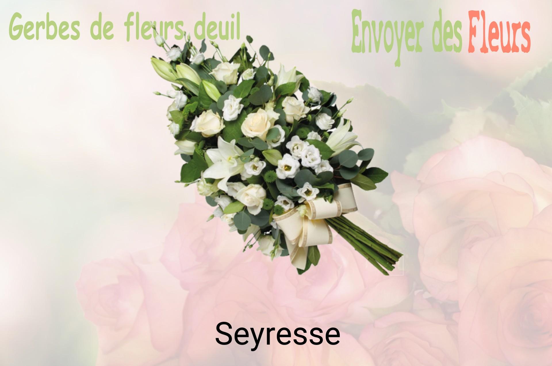 Gerbe de fleurs de deuil livrée à Seyresse